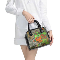 Yeah Nah Graffiti Skull New Zealand Slang Shoulder Handbag Kiwi Grunge Brick Wall and Bold Urban Street Art TS04 - Polynesian Pride