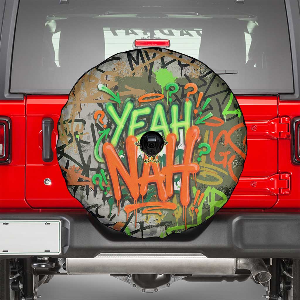 Yeah Nah Graffiti Skull New Zealand Slang Spare Tire Cover Kiwi Grunge Brick Wall and Bold Urban Street Art TS04 - Polynesian Pride