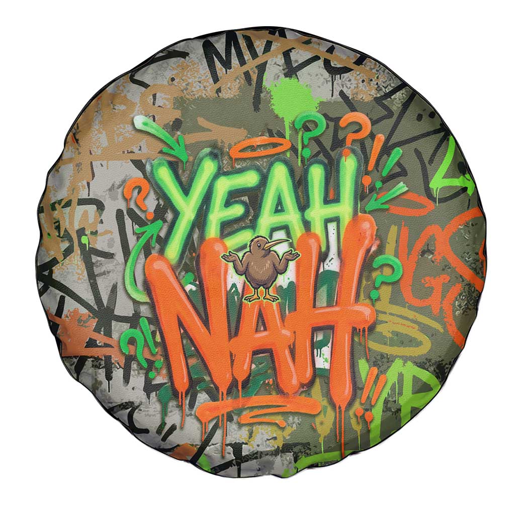 Yeah Nah Graffiti Skull New Zealand Slang Spare Tire Cover Kiwi Grunge Brick Wall and Bold Urban Street Art TS04 - Polynesian Pride