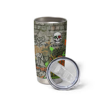 Yeah Nah Graffiti Skull New Zealand Slang Tumbler Cup Kiwi Grunge Brick Wall and Bold Urban Street Art TS04 - Polynesian Pride