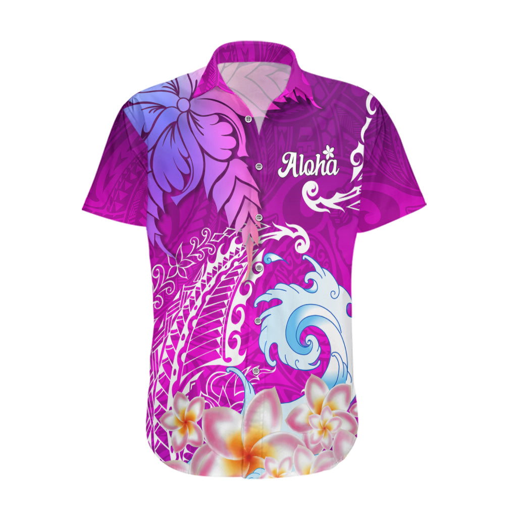 Hawaii Plumeria Flower Hawaiian Shirt Plumeria FLowers And Polynesian Pattern TS04 Gradient - Polynesian Pride