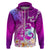 Hawaii Plumeria Flower Hoodie Plumeria FLowers And Polynesian Pattern TS04 Zip Hoodie Gradient - Polynesian Pride