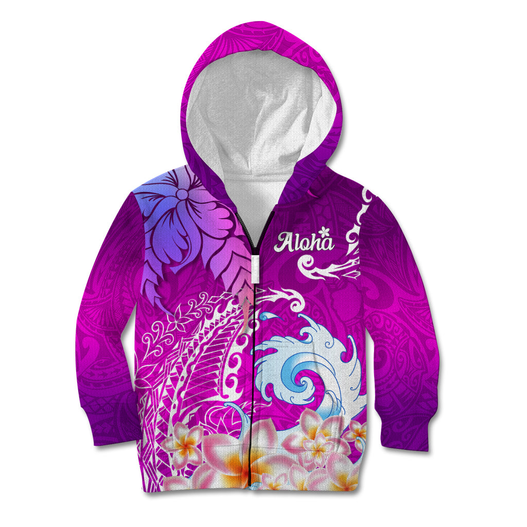 Hawaii Plumeria Flower Kid Hoodie Plumeria FLowers And Polynesian Pattern TS04 - Polynesian Pride