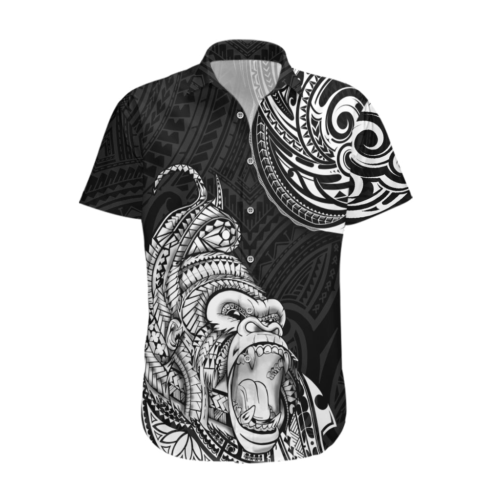 Hawaii Polynesian Hawaiian Shirt Gorila Tatoo Polynesian Style TS04 Black - Polynesian Pride