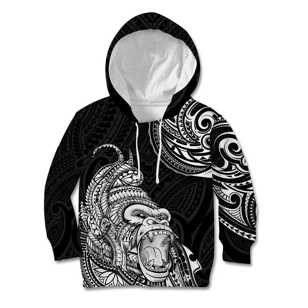 Hawaii Polynesian Kid Hoodie Gorila Tatoo Polynesian Style TS04 Black - Polynesian Pride