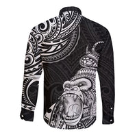 Hawaii Polynesian Long Sleeve Button Shirt Gorila Tatoo Polynesian Style TS04 - Polynesian Pride