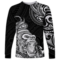 Hawaii Polynesian Long Sleeve Shirt Gorila Tatoo Polynesian Style TS04 Unisex Black - Polynesian Pride