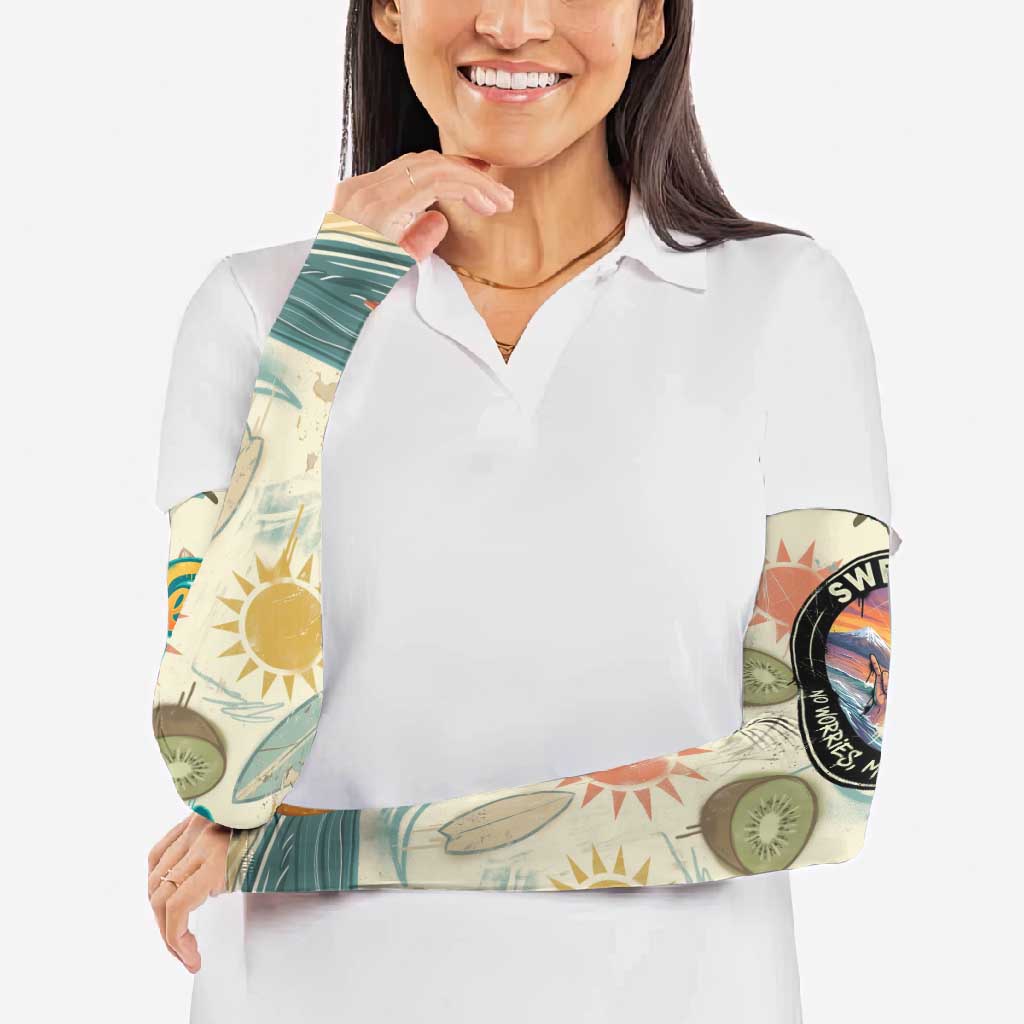 NZ Slang Sweet As Kiwi Shaka Sign Arm Sleeves New Zealand Surfboards Sun and Tropical Beach Retro TS04 - Polynesian Pride