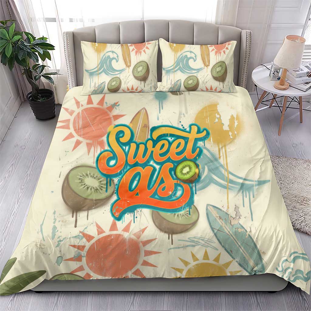 NZ Slang Sweet As Kiwi Shaka Sign Bedding Set New Zealand Surfboards Sun and Tropical Beach Retro TS04 - Polynesian Pride