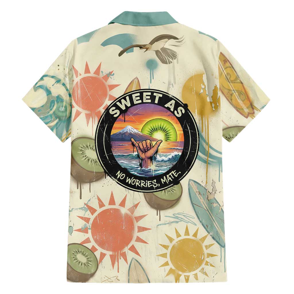 NZ Slang Sweet As Kiwi Shaka Sign Hawaiian Shirt New Zealand Surfboards Sun and Tropical Beach Retro TS04 - Polynesian Pride
