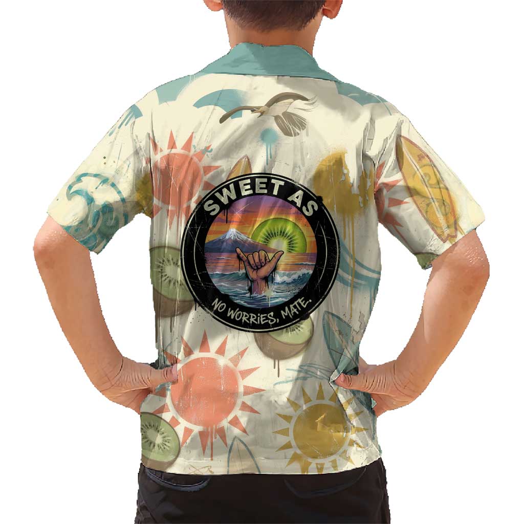 NZ Slang Sweet As Kiwi Shaka Sign Hawaiian Shirt New Zealand Surfboards Sun and Tropical Beach Retro TS04 - Polynesian Pride
