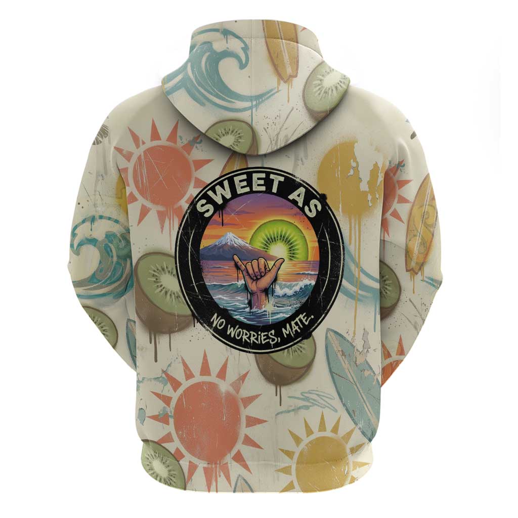 NZ Slang Sweet As Kiwi Shaka Sign Hoodie New Zealand Surfboards Sun and Tropical Beach Retro TS04 - Polynesian Pride