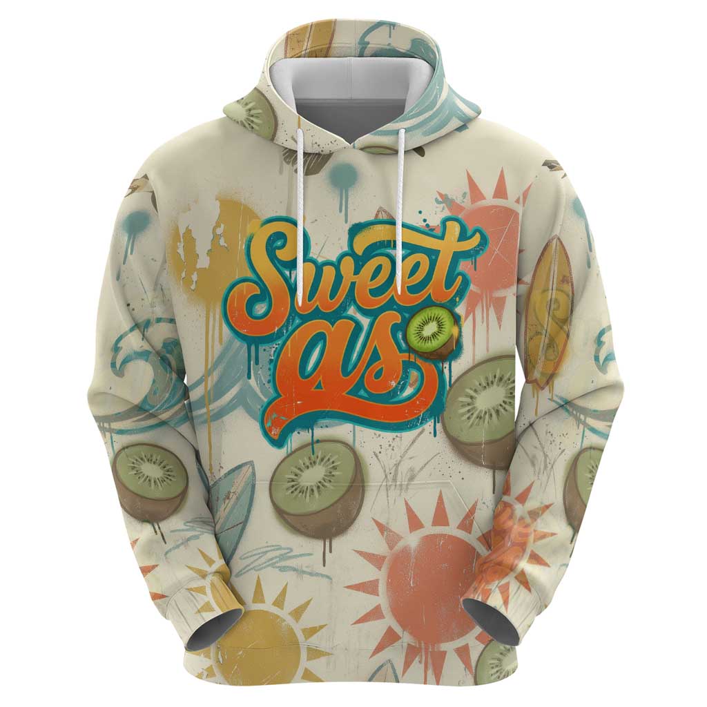 NZ Slang Sweet As Kiwi Shaka Sign Hoodie New Zealand Surfboards Sun and Tropical Beach Retro TS04 - Polynesian Pride