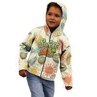 NZ Slang Sweet As Kiwi Shaka Sign Kid Hoodie New Zealand Surfboards Sun and Tropical Beach Retro TS04 - Polynesian Pride