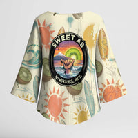 NZ Slang Sweet As Kiwi Shaka Sign Kimono Sleeve Blouse New Zealand Surfboards Sun and Tropical Beach Retro TS04 - Polynesian Pride