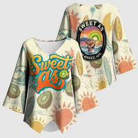 NZ Slang Sweet As Kiwi Shaka Sign Kimono Sleeve Blouse New Zealand Surfboards Sun and Tropical Beach Retro TS04 - Polynesian Pride
