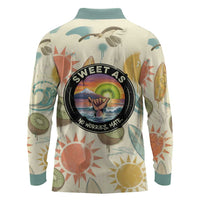 NZ Slang Sweet As Kiwi Shaka Sign Long Sleeve Polo Shirt New Zealand Surfboards Sun and Tropical Beach Retro TS04 - Polynesian Pride