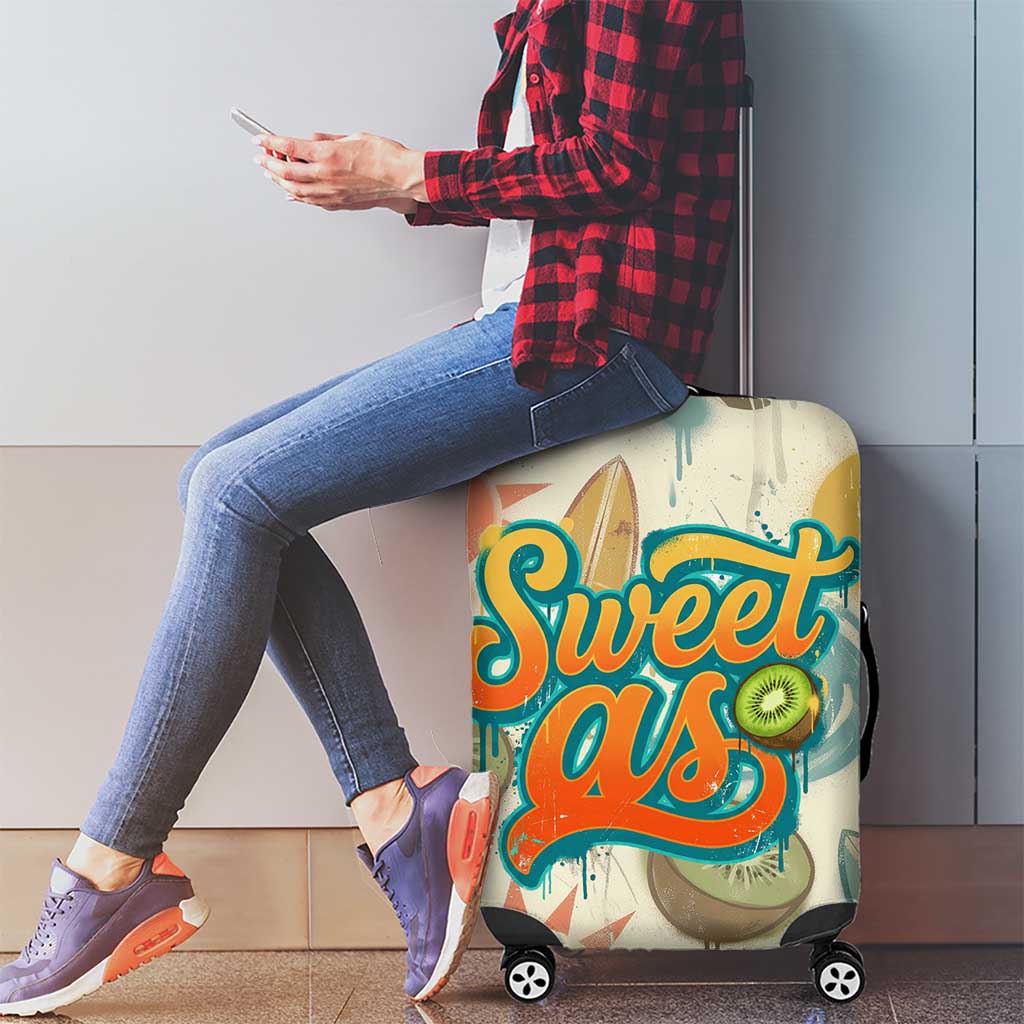 NZ Slang Sweet As Kiwi Shaka Sign Luggage Cover New Zealand Surfboards Sun and Tropical Beach Retro TS04 - Polynesian Pride
