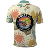 NZ Slang Sweet As Kiwi Shaka Sign Polo Shirt New Zealand Surfboards Sun and Tropical Beach Retro TS04 - Polynesian Pride