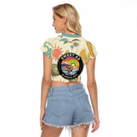 NZ Slang Sweet As Kiwi Shaka Sign Raglan Cropped T Shirt New Zealand Surfboards Sun and Tropical Beach Retro TS04 - Polynesian Pride