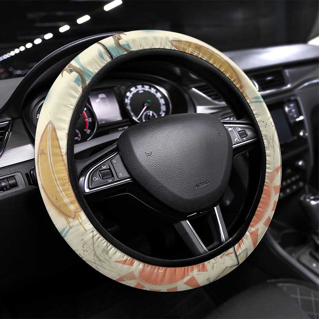 NZ Slang Sweet As Kiwi Shaka Sign Steering Wheel Cover New Zealand Surfboards Sun and Tropical Beach Retro