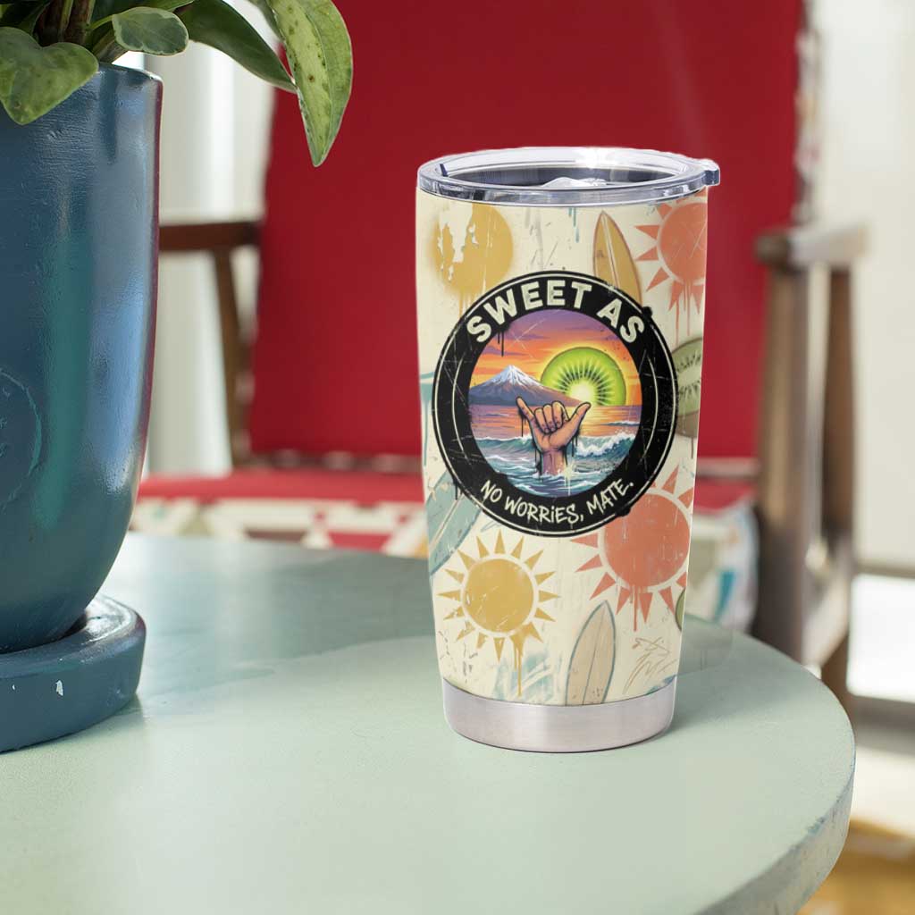 NZ Slang Sweet As Kiwi Shaka Sign Tumbler Cup New Zealand Surfboards Sun and Tropical Beach Retro TS04 - Polynesian Pride