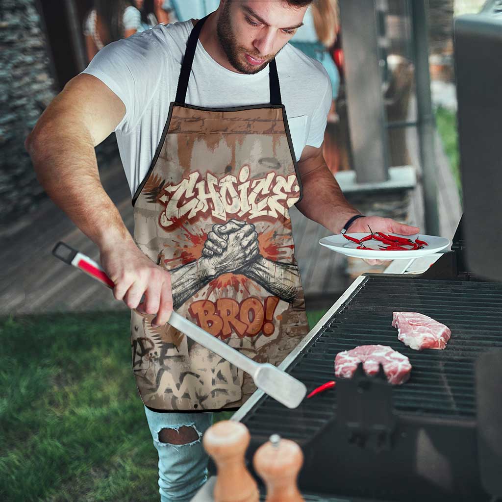Choice Bro Graffiti Handshake Apron New Zealand Slang Fern Brick Wall and Urban Street Art TS04 - Polynesian Pride