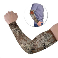 Choice Bro Graffiti Handshake Arm Sleeves New Zealand Slang Fern Brick Wall and Urban Street Art TS04 Set of 2 Multicolor - Polynesian Pride