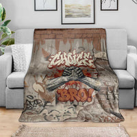 Choice Bro Graffiti Handshake Blanket New Zealand Slang Fern Brick Wall and Urban Street Art TS04 - Polynesian Pride