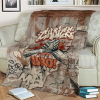 Choice Bro Graffiti Handshake Blanket New Zealand Slang Fern Brick Wall and Urban Street Art TS04 - Polynesian Pride