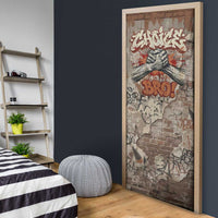 Choice Bro Graffiti Handshake Door Cover New Zealand Slang Fern Brick Wall and Urban Street Art TS04 - Polynesian Pride