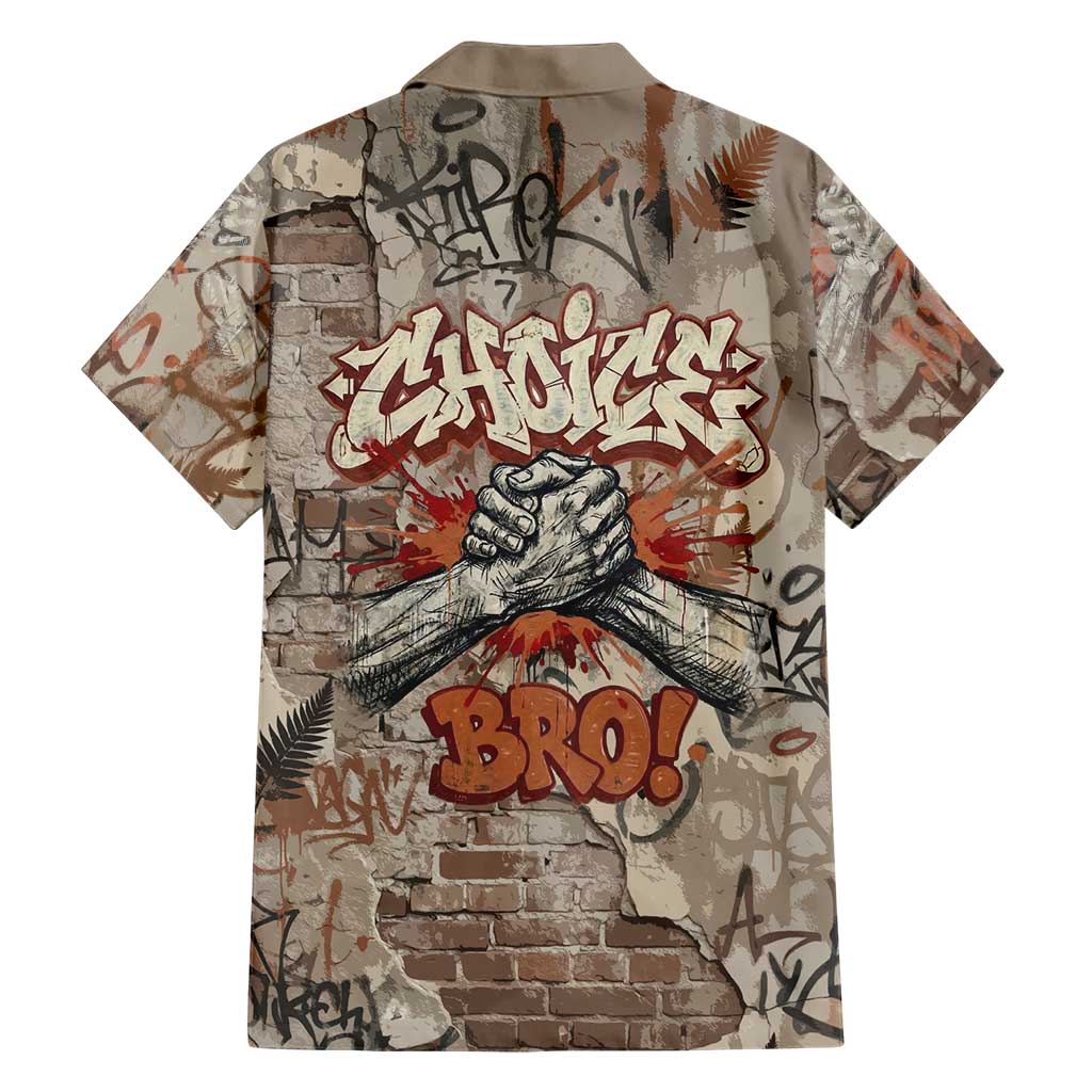 Choice Bro Graffiti Handshake Family Matching Mermaid Dress and Hawaiian Shirt New Zealand Slang Fern Brick Wall and Urban Street Art TS04 - Polynesian Pride