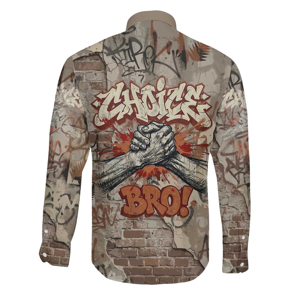 Choice Bro Graffiti Handshake Family Matching Short Sleeve Bodycon Dress and Hawaiian Shirt New Zealand Slang Fern Brick Wall and Urban Street Art TS04 - Polynesian Pride