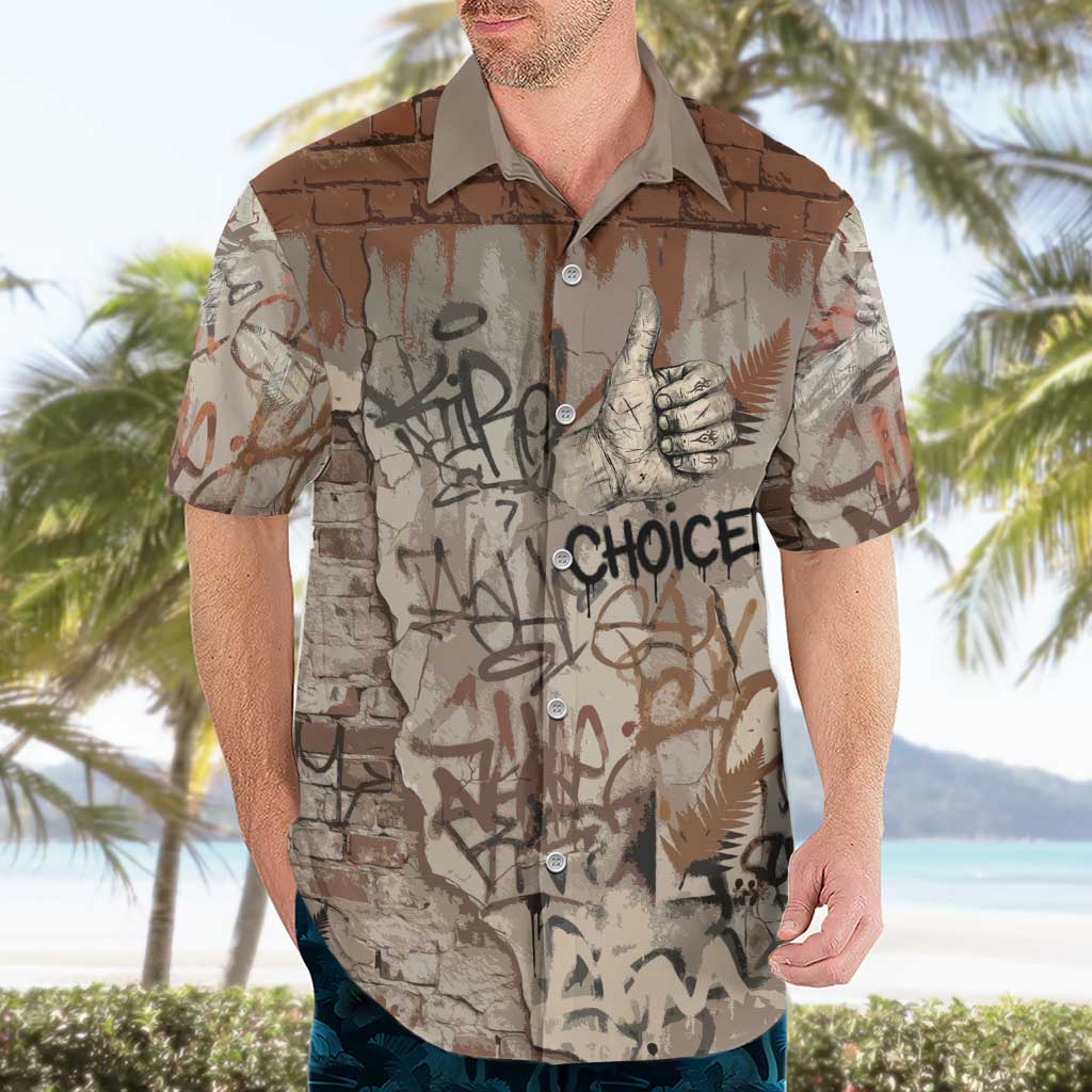 Choice Bro Graffiti Handshake Hawaiian Shirt New Zealand Slang Fern Brick Wall and Urban Street Art TS04 - Polynesian Pride