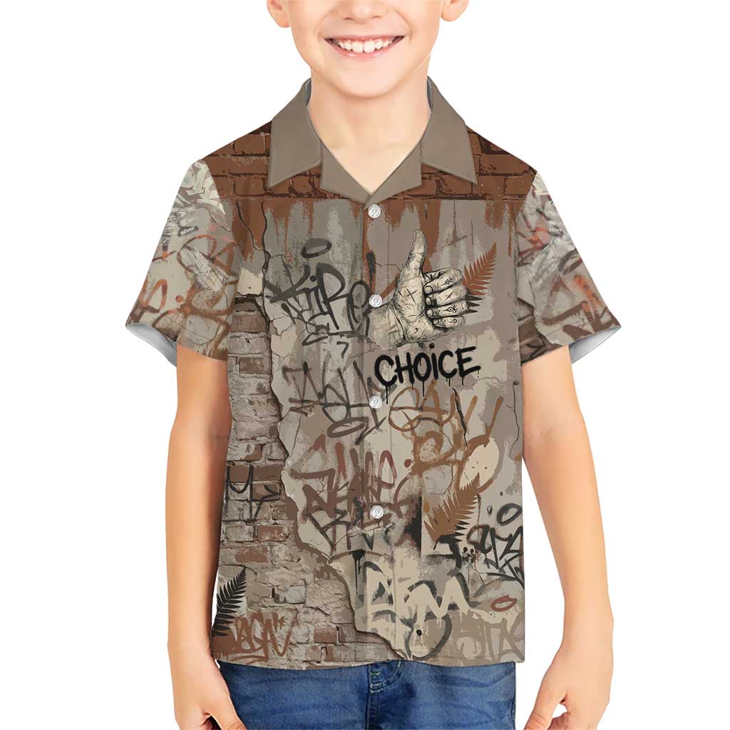 Choice Bro Graffiti Handshake Hawaiian Shirt New Zealand Slang Fern Brick Wall and Urban Street Art TS04 - Polynesian Pride