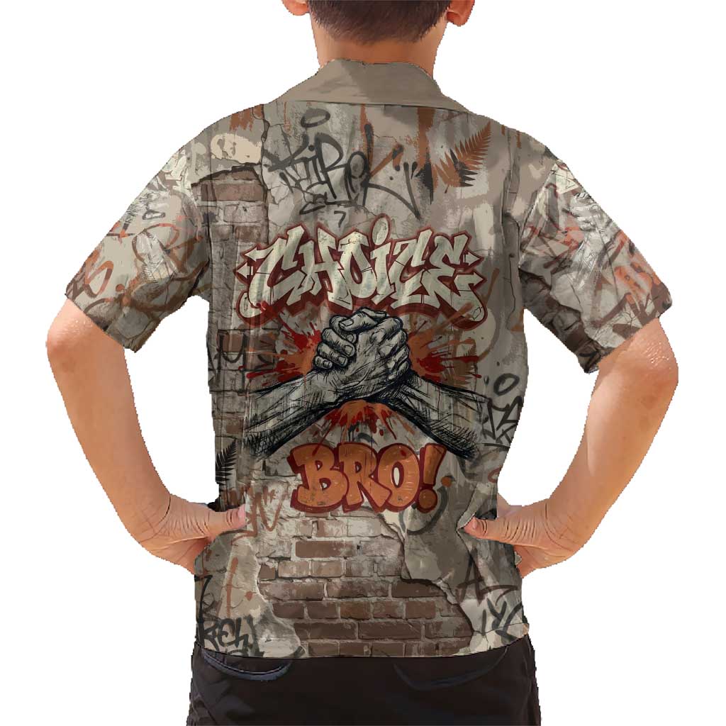 Choice Bro Graffiti Handshake Hawaiian Shirt New Zealand Slang Fern Brick Wall and Urban Street Art TS04 - Polynesian Pride