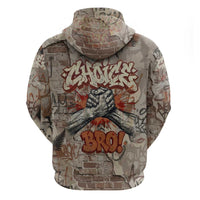 Choice Bro Graffiti Handshake Hoodie New Zealand Slang Fern Brick Wall and Urban Street Art TS04 - Polynesian Pride
