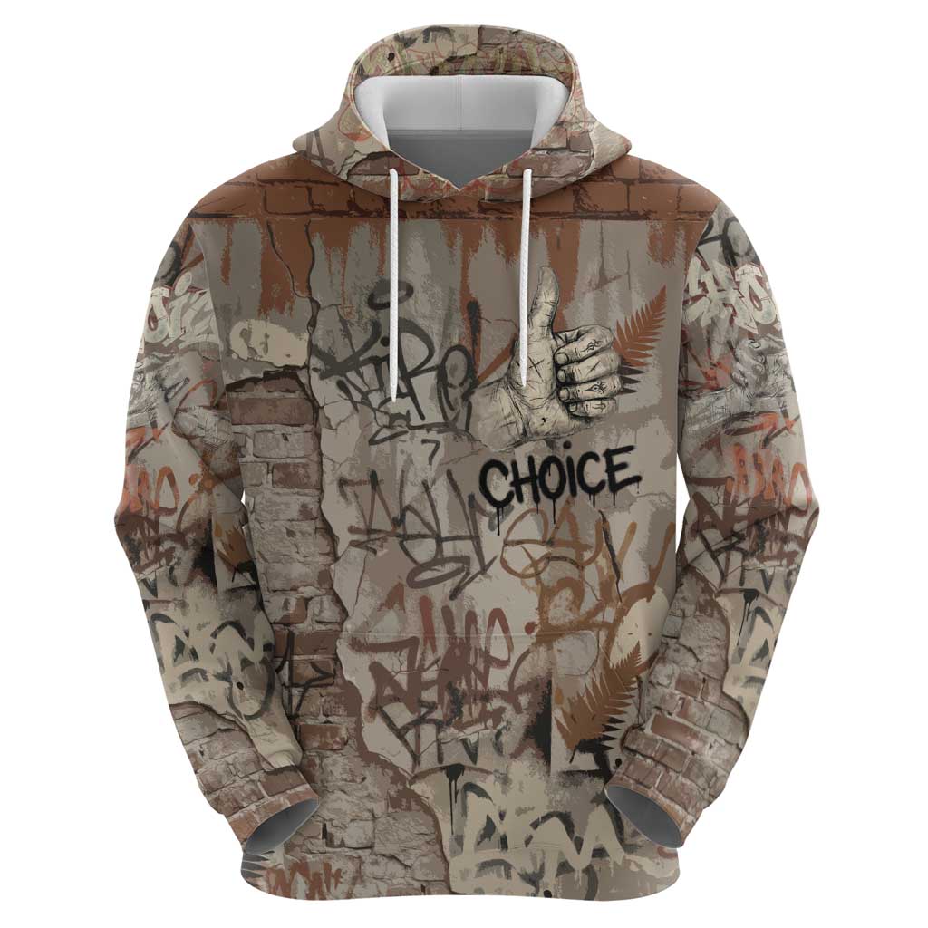 Choice Bro Graffiti Handshake Hoodie New Zealand Slang Fern Brick Wall and Urban Street Art TS04 - Polynesian Pride