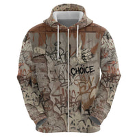 Choice Bro Graffiti Handshake Hoodie New Zealand Slang Fern Brick Wall and Urban Street Art TS04 - Polynesian Pride