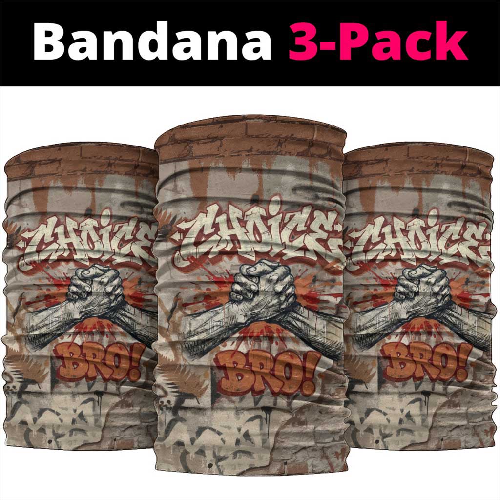 Choice Bro Graffiti Handshake Neck Gaiter New Zealand Slang Fern Brick Wall and Urban Street Art