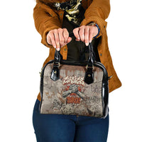 Choice Bro Graffiti Handshake Shoulder Handbag New Zealand Slang Fern Brick Wall and Urban Street Art TS04 One Size Multicolor - Polynesian Pride