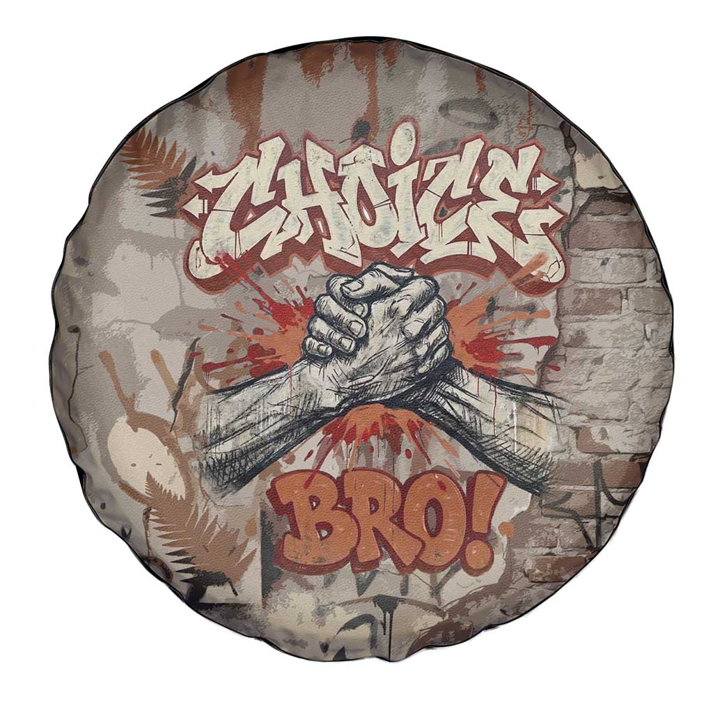 Choice Bro Graffiti Handshake Spare Tire Cover New Zealand Slang Fern Brick Wall and Urban Street Art TS04 - Polynesian Pride