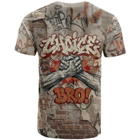 Choice Bro Graffiti Handshake T Shirt New Zealand Slang Fern Brick Wall and Urban Street Art TS04 - Polynesian Pride