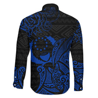 Pohnpei Federated States Of Micronesia Family Matching Long Sleeve Bodycon Dress and Hawaiian Shirt Polynesian Tribal Heritage Art With Blue Island Tattoo Patterns TS04 - Polynesian Pride