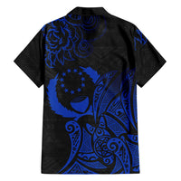 Pohnpei Federated States Of Micronesia Family Matching Puletasi and Hawaiian Shirt Polynesian Tribal Heritage Art With Blue Island Tattoo Patterns