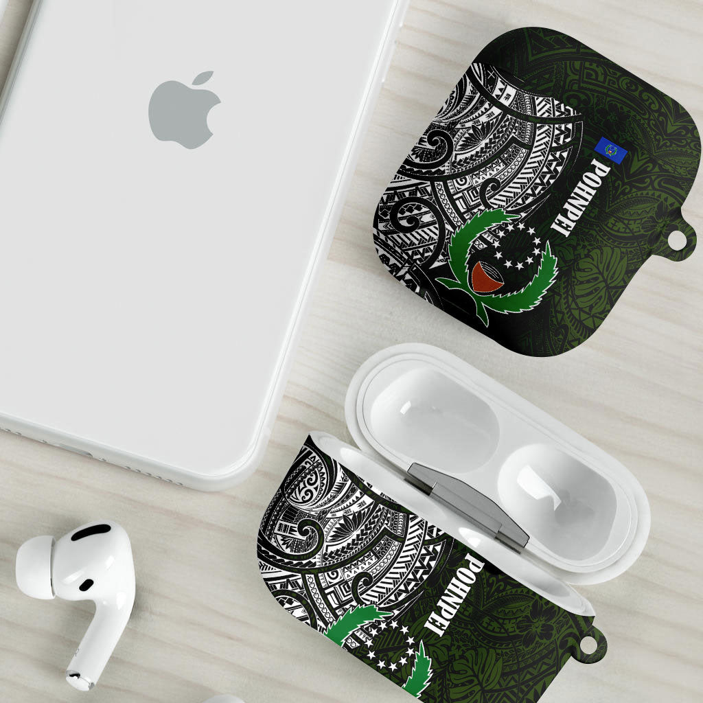 Pohnpei Federated States Of Micronesia AirPods Case Polynesian Tribal Heritage Art With Kaselehlie State Seal