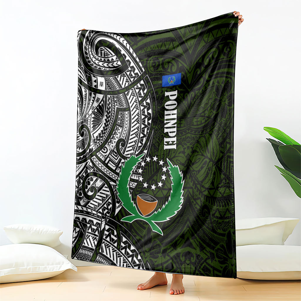 Pohnpei Federated States Of Micronesia Blanket Polynesian Tribal Heritage Art With Kaselehlie State Seal