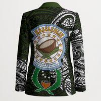 Pohnpei Federated States Of Micronesia Blazer Polynesian Tribal Heritage Art With Kaselehlie State Seal