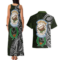 Pohnpei Federated States Of Micronesia Couples Matching Tank Maxi Dress and Hawaiian Shirt Polynesian Tribal Heritage Art With Kaselehlie State Seal TS04 - Polynesian Pride