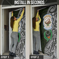 Pohnpei Federated States Of Micronesia Door Cover Polynesian Tribal Heritage Art With Kaselehlie State Seal